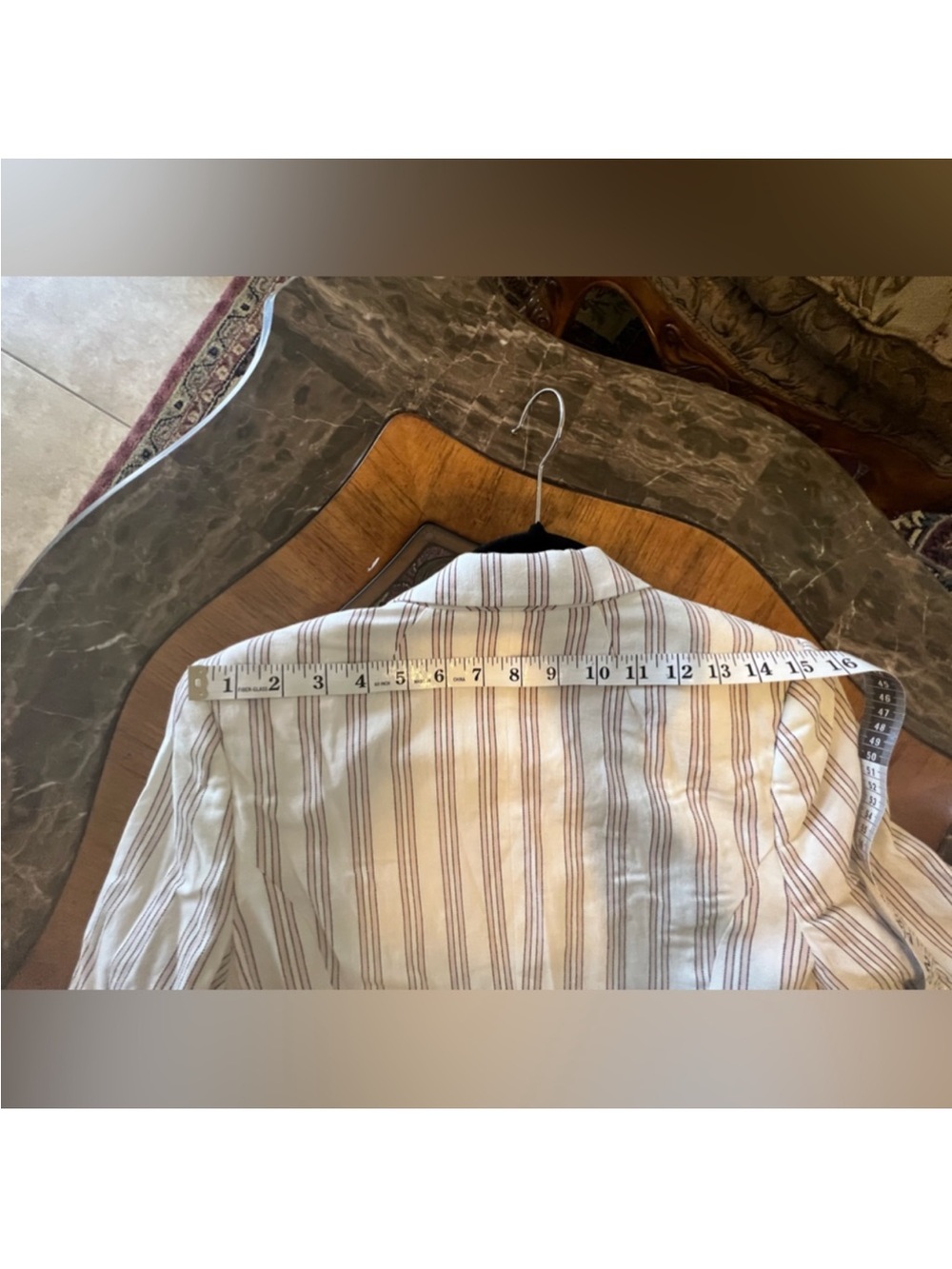 1.STATE Cream and Brown Striped Double-Breasted Blazer - Picture 10 of 12
